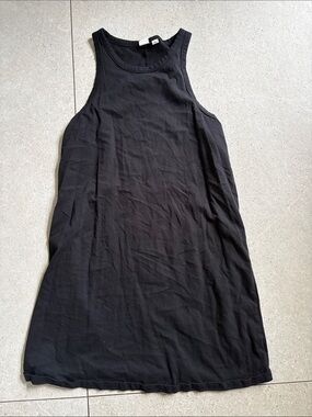 Gap black cotton mini tank dress